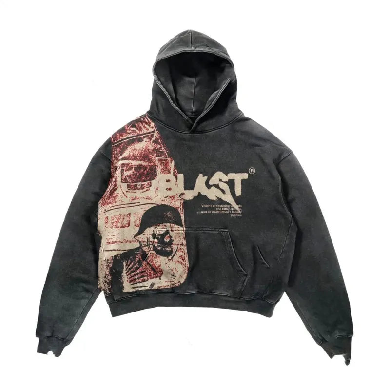Retro Y2K Hoodie Coat Sreetwear