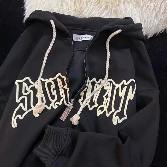 Vintage Harajuku  Zipper Hoodie - Y2K Street Wear